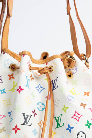 2000s Louis Vuitton x Takashi Murakami White Multicolour Petit Noé