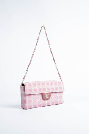 2000s Chanel Pink Travel Line East West Shoulder Bag