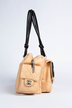 2000s Chanel Rue Cambon Beige Reporter Shoulder Bag