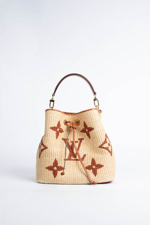 RARE Louis Vuitton Raffia NeoNoe Shoulder Bag