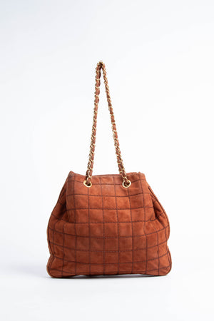 2000s Chanel Burnt Orange Suede Bucket Bag