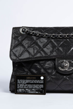 2013 Chanel Black Caviar Single Flap Shoulder Bag SHW