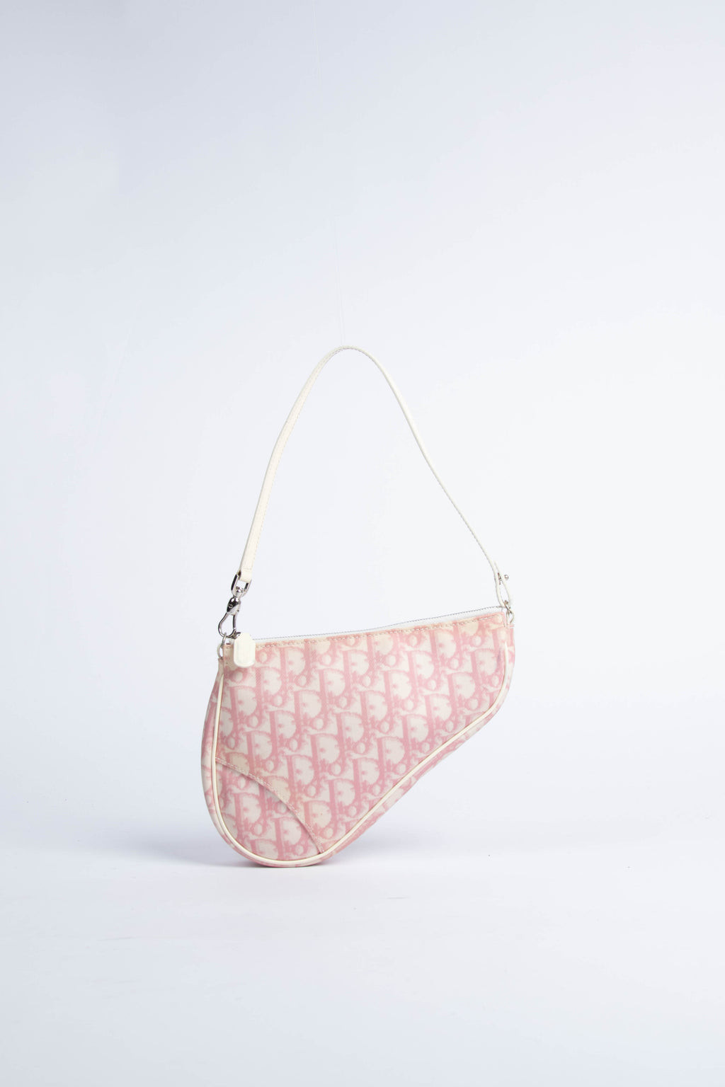 2000s Christian Dior Pink Monogram Trotter Saddle Bag