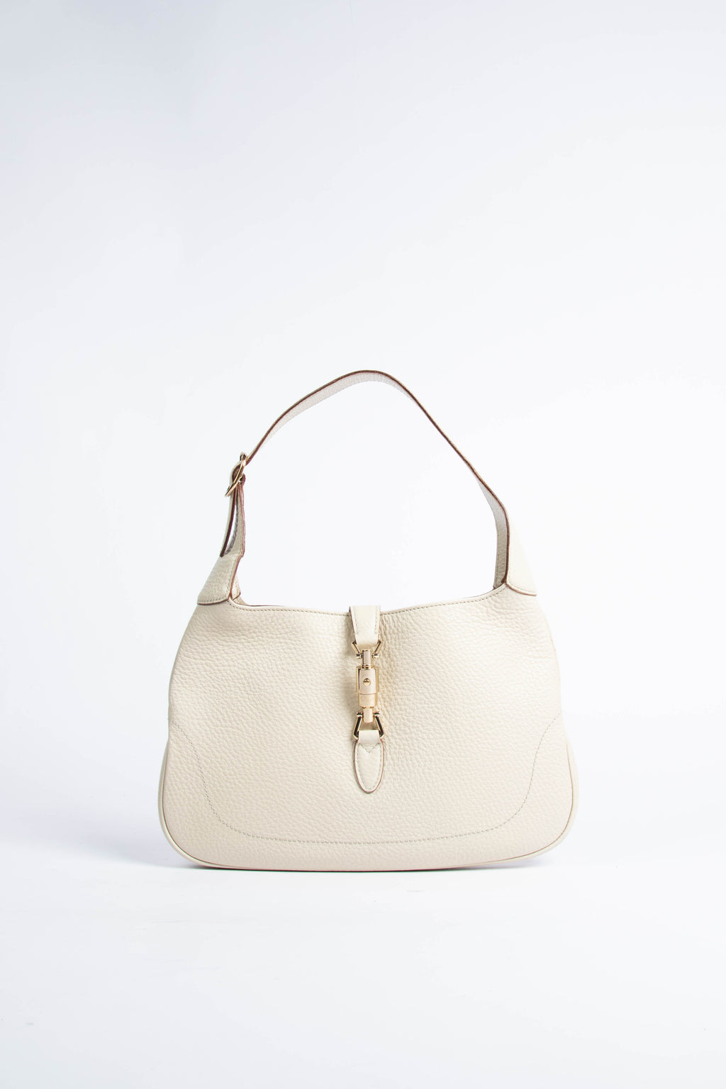 Vintage Gucci Cream Grained Leather Jackie Bag