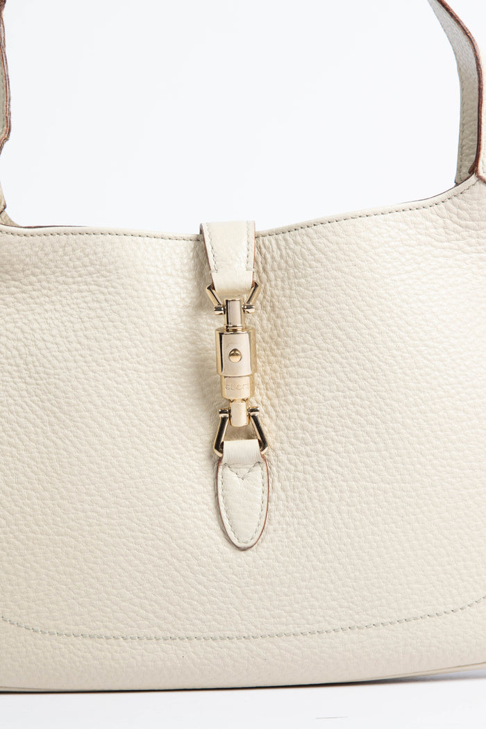 Vintage Gucci Cream Grained Leather Jackie Bag