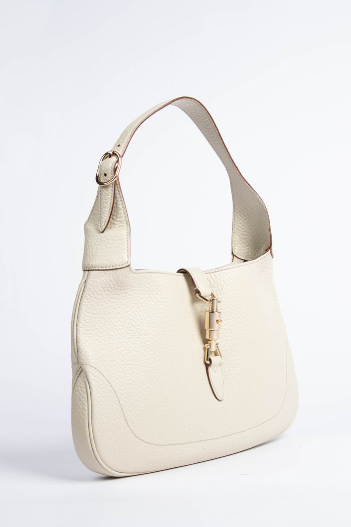 Vintage Gucci Cream Grained Leather Jackie Bag