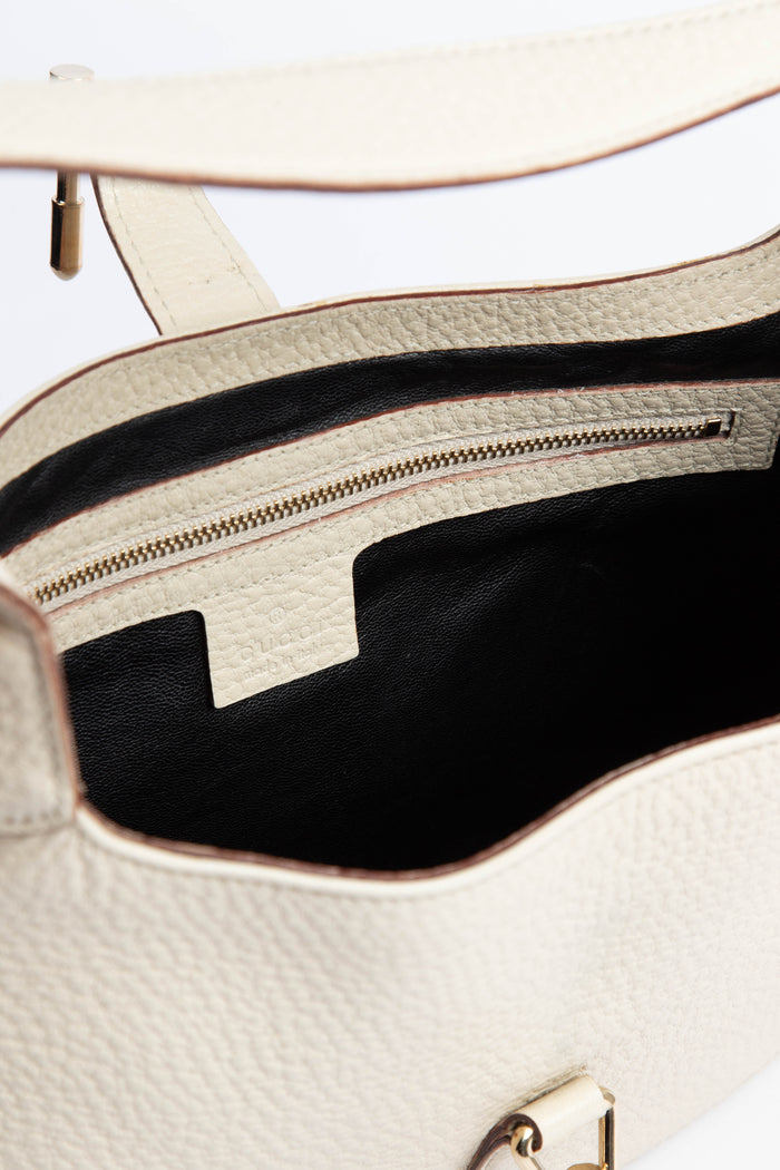 Vintage Gucci Cream Grained Leather Jackie Bag