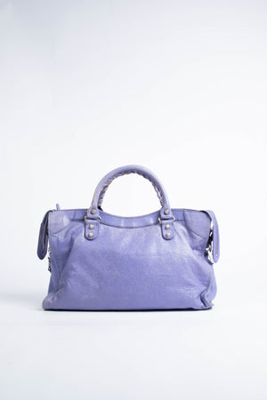 2010s Balenciaga Lilac Leather Giant 12 City Bag SHW