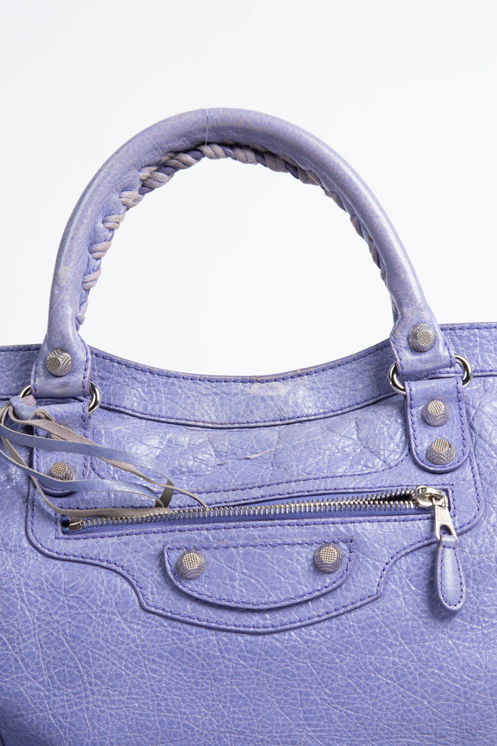 2010s Balenciaga Lilac Leather Giant 12 City Bag SHW