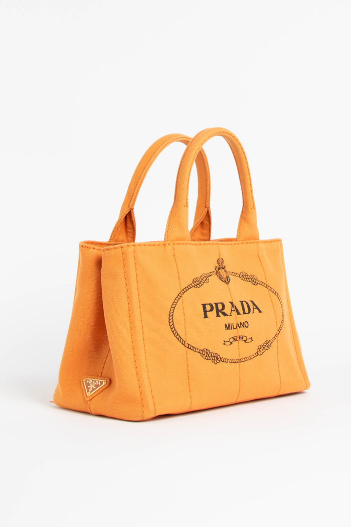 Vintage Prada Orange Canapa Tote Bag