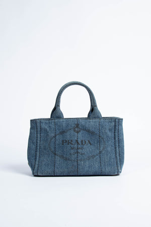 Vintage Prada Denim Canapa Tote Bag