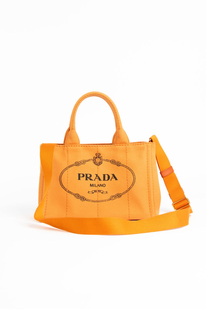 Vintage Prada Orange Canapa Tote Bag