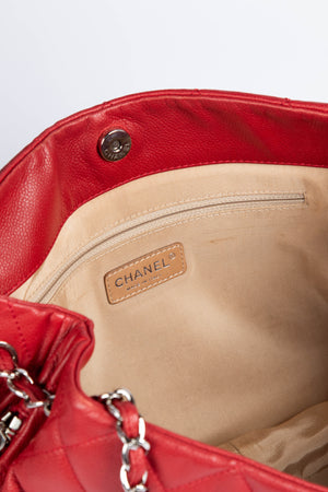 2010s Chanel Red Caviar Leather CC Tote Bag