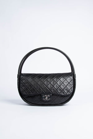 SUPER RARE 2010s Chanel Black Hula Hoop Shoulder Bag