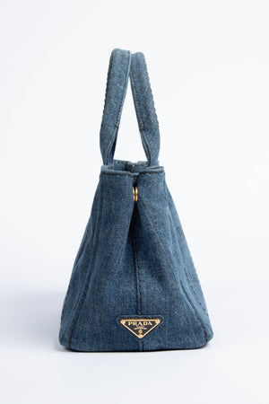 Vintage Prada Denim Canapa Tote Bag