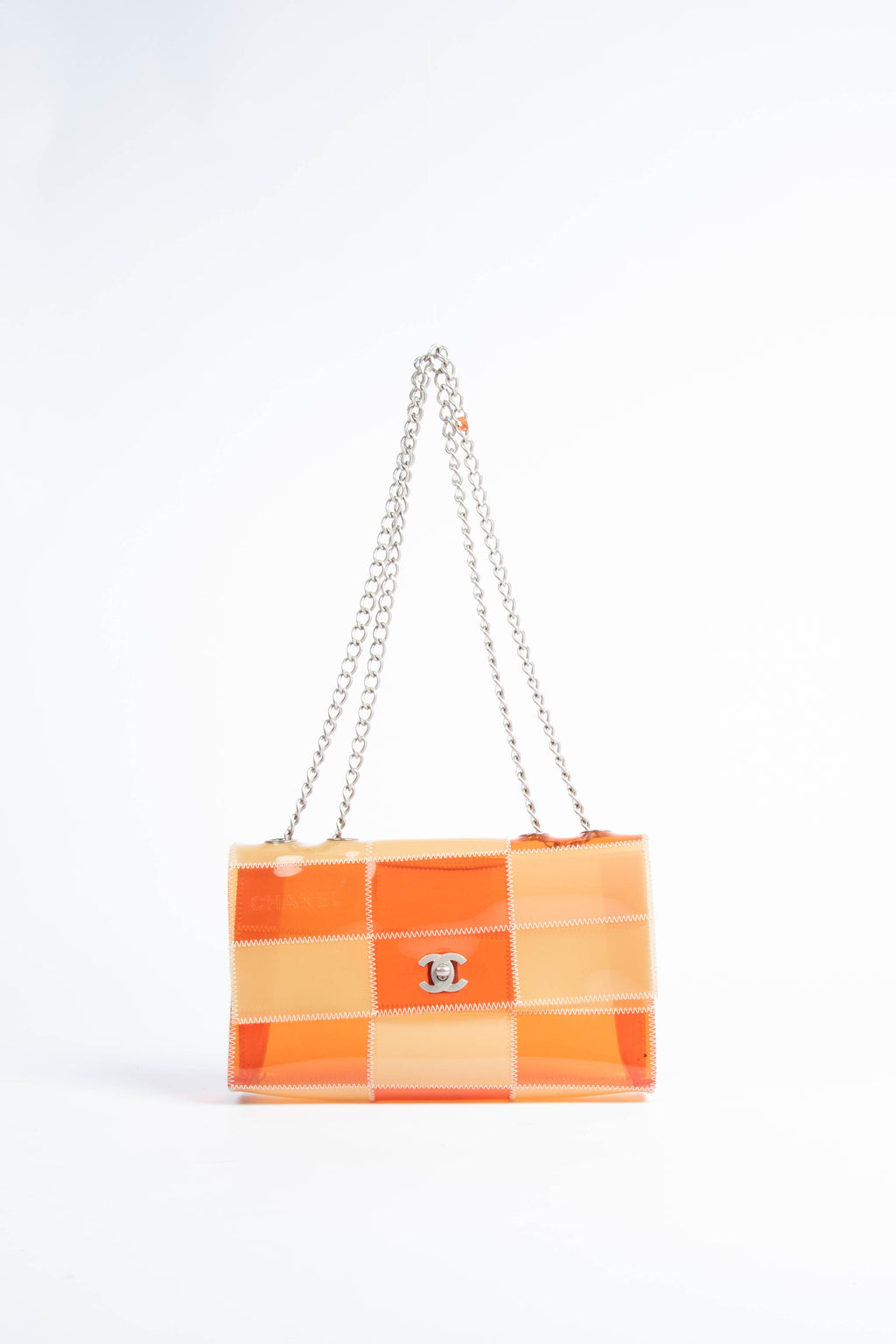 Vintage Chanel Orange PVC Single Flap Shoulder Bag