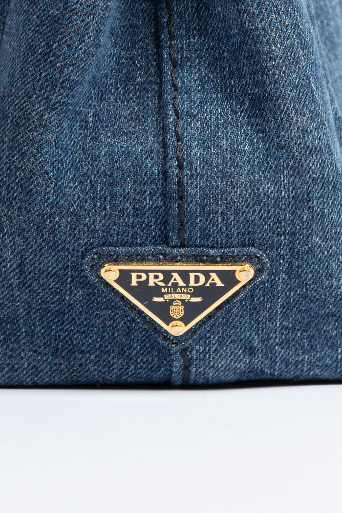 Vintage Prada Denim Canapa Tote Bag