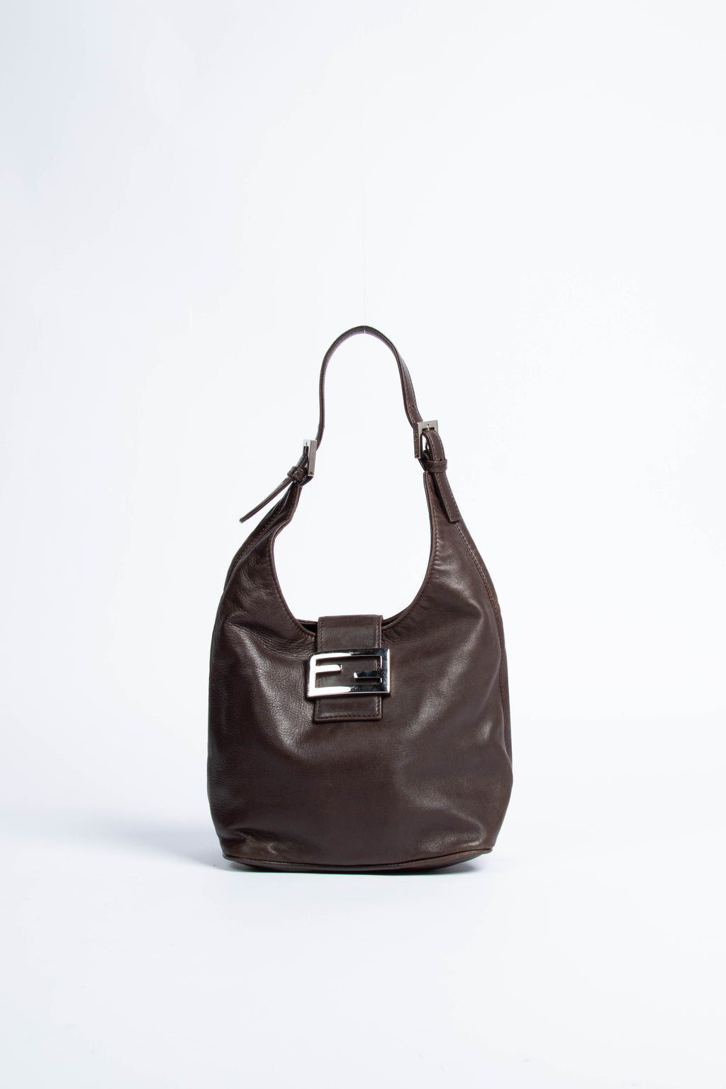 2000s Fendi Brown Leather Bucket Bag