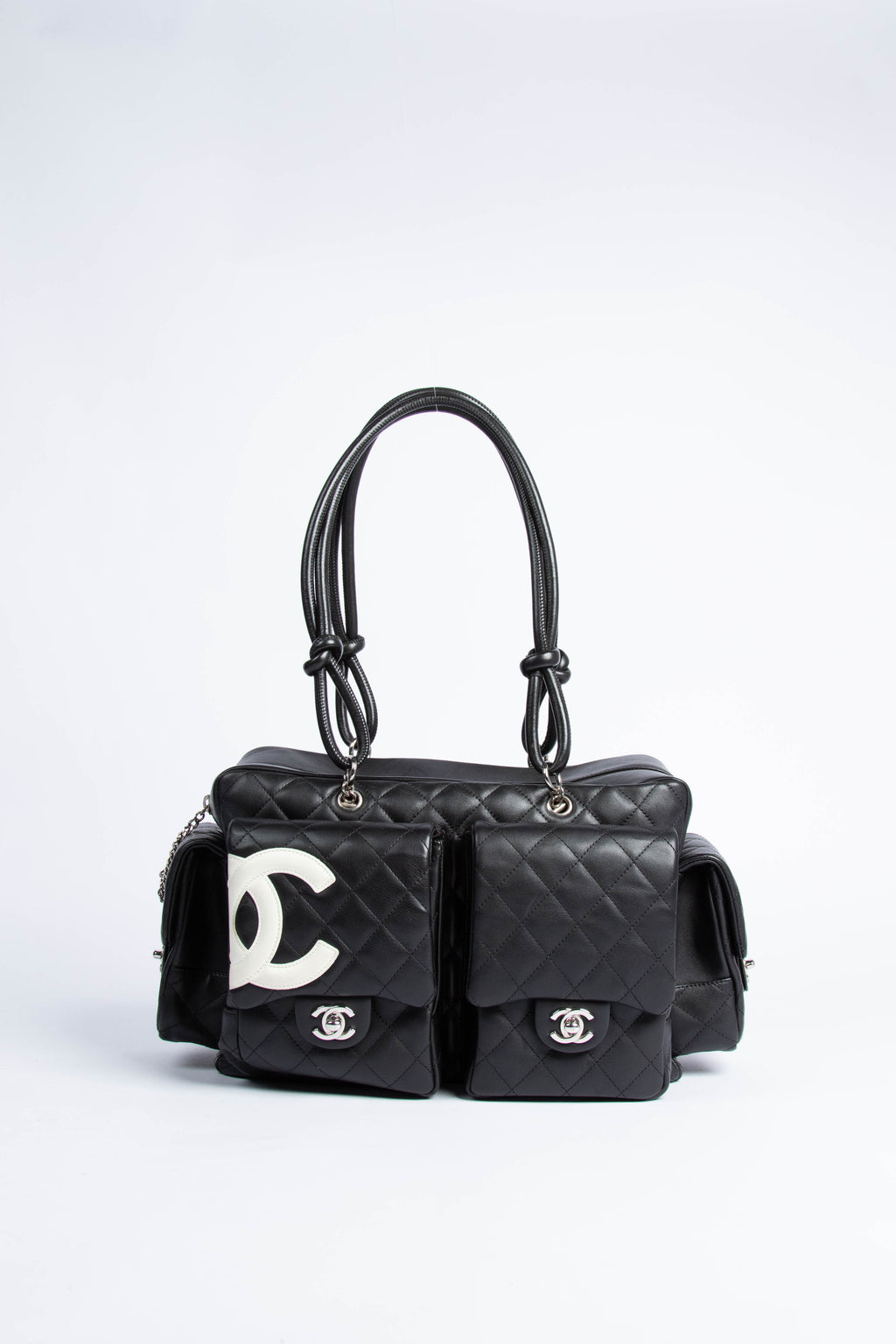 2000s Chanel Rue Cambon Black Reporter Shoulder Bag