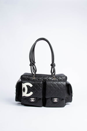 2000s Chanel Rue Cambon Black Reporter Shoulder Bag