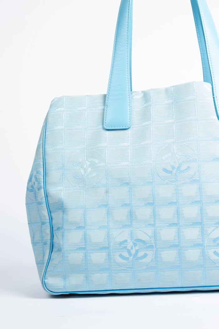 2000s Chanel Travel Line Blue Tote Bag