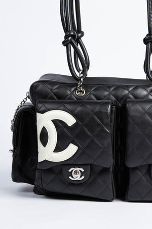 2000s Chanel Rue Cambon Black Reporter Shoulder Bag