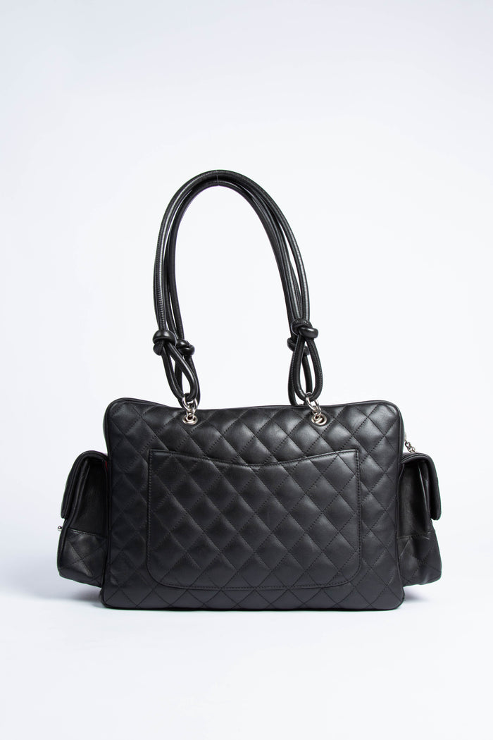 2000s Chanel Rue Cambon Black Reporter Shoulder Bag