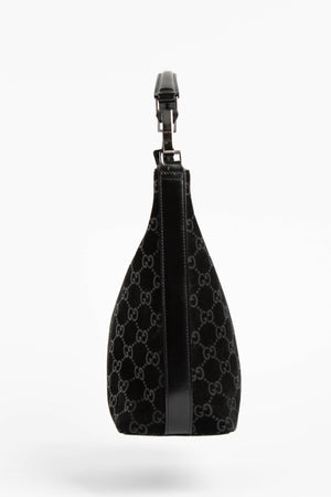 90s Gucci Tom Ford Black Monogram Shoulder Bag