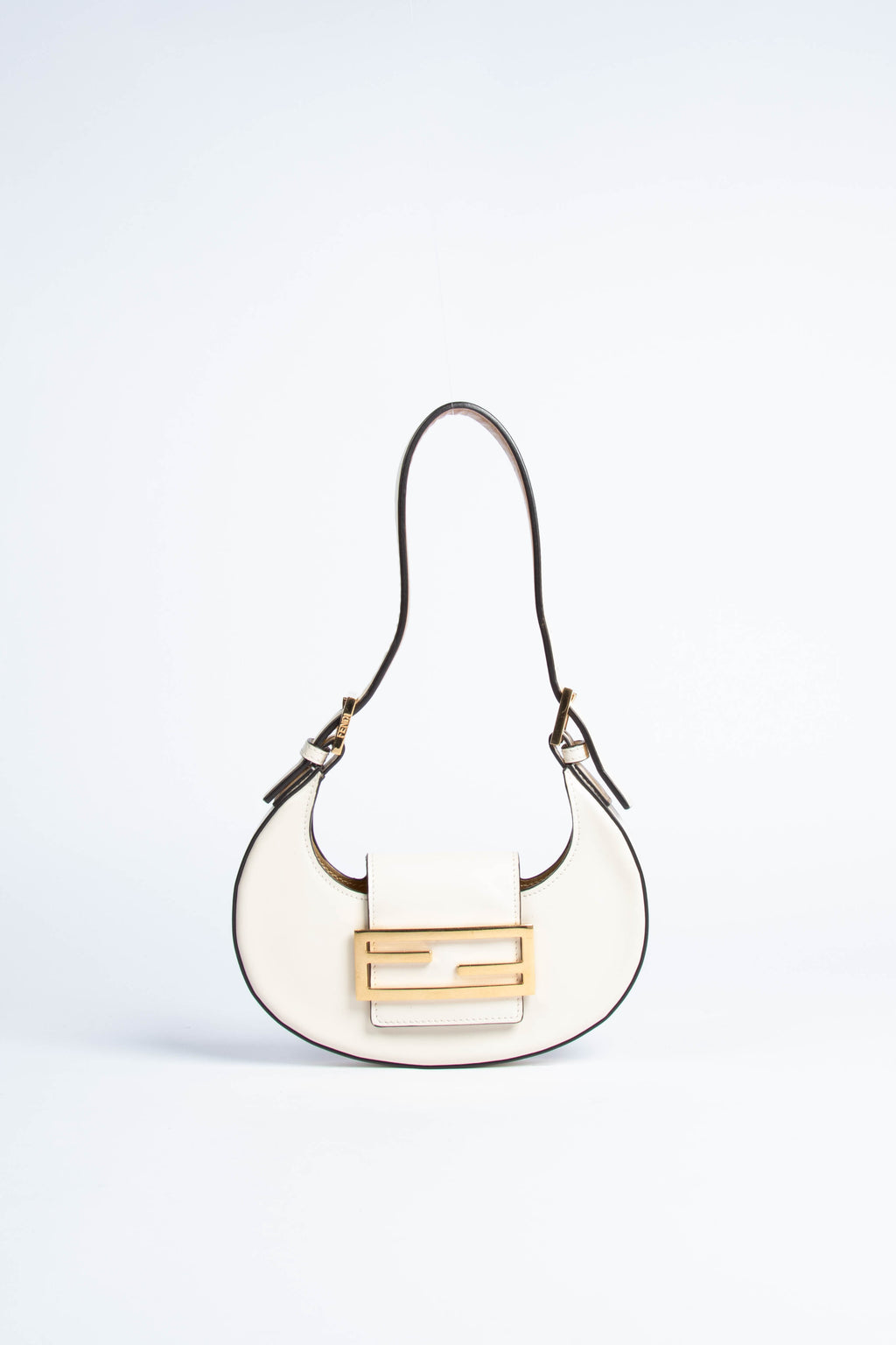 2022 Fendi Cream Leather Mini Cookie Bag