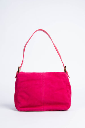 Vintage Fendi Pink Suede Mamma Bucket Bag