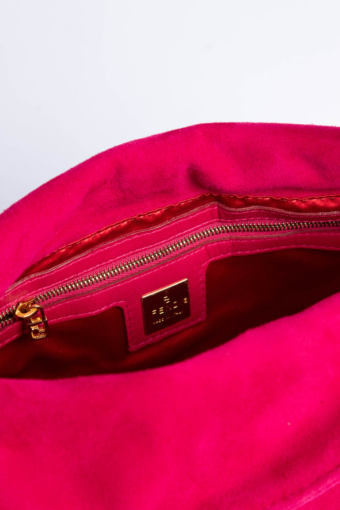 Vintage Fendi Pink Suede Mamma Bucket Bag