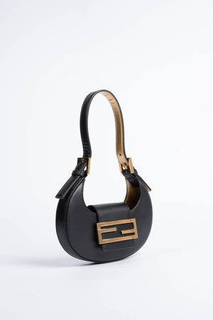 2022 Fendi Black Leather Mini Cookie Bag