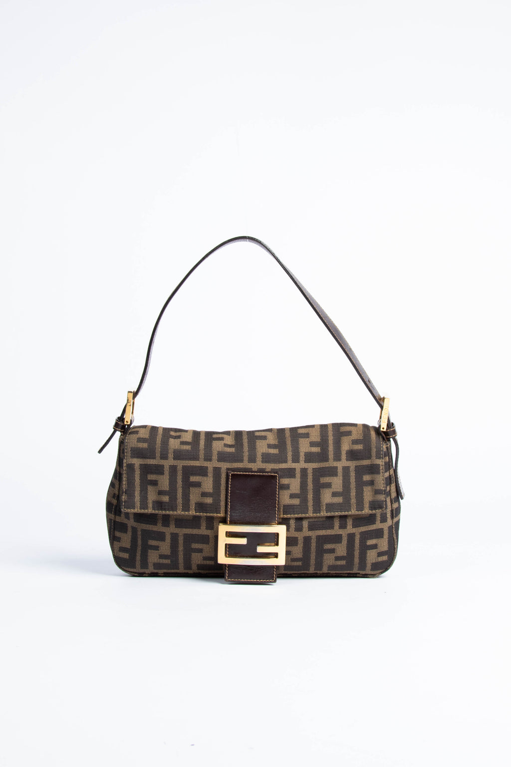 90s Fendi Zucca Baguette Monogram Shoulder Bag