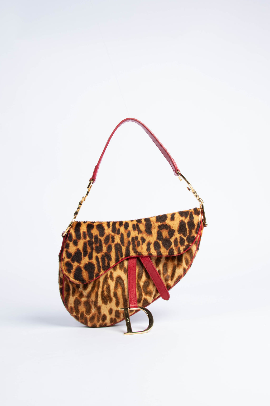 RARE 2000s Christian Dior Galliano Leopard Print Saddle Bag