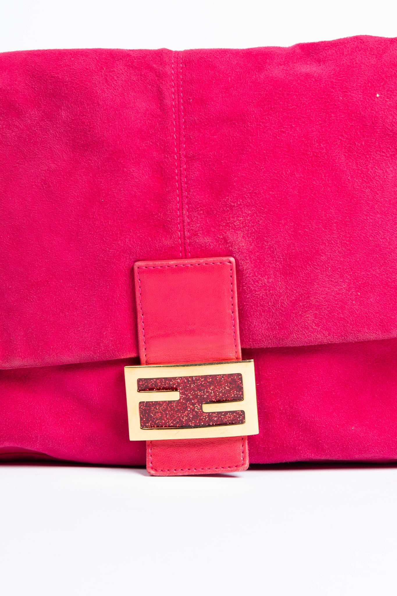 Vintage Fendi Pink Suede Mamma Shoulder Bag