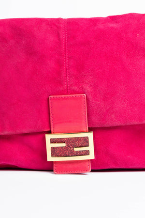 Vintage Fendi Pink Suede Mamma Shoulder Bag