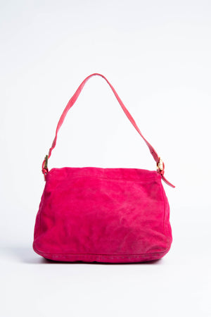 Vintage Fendi Pink Suede Mamma Shoulder Bag