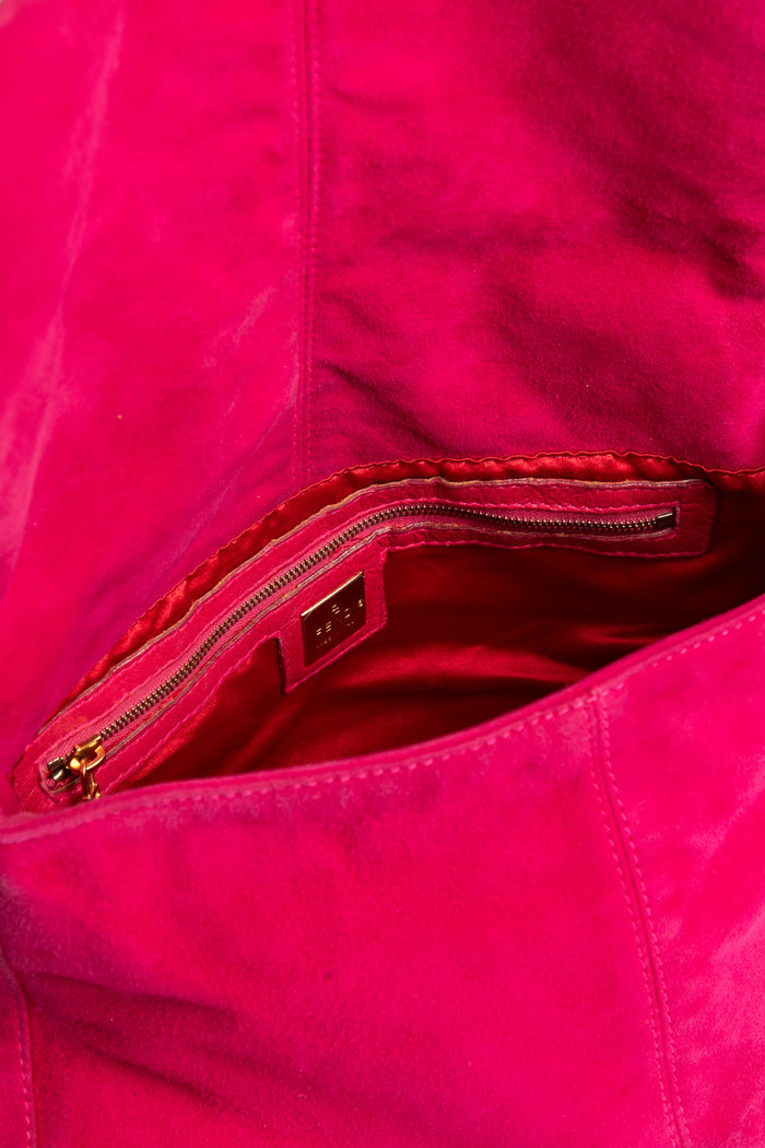 Vintage Fendi Pink Suede Mamma Shoulder Bag