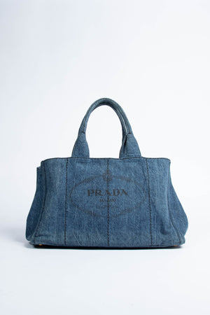 Vintage Prada Denim Canapa Tote Bag