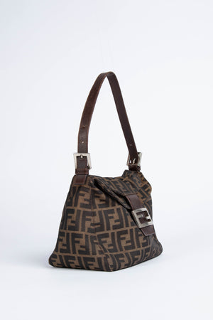 Vintage Fendi Zucca Canvas Shoulder Bag