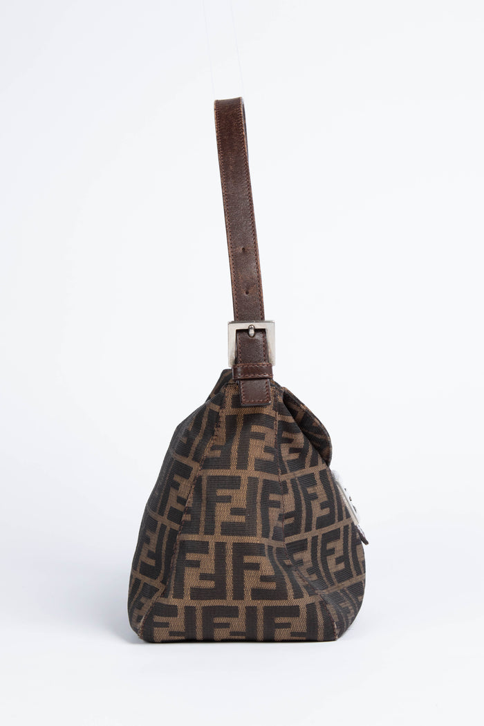 Vintage Fendi Zucca Canvas Shoulder Bag