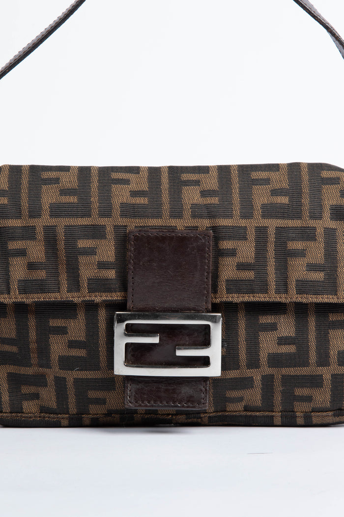 90s Fendi Zucca Baguette Monogram Shoulder Bag