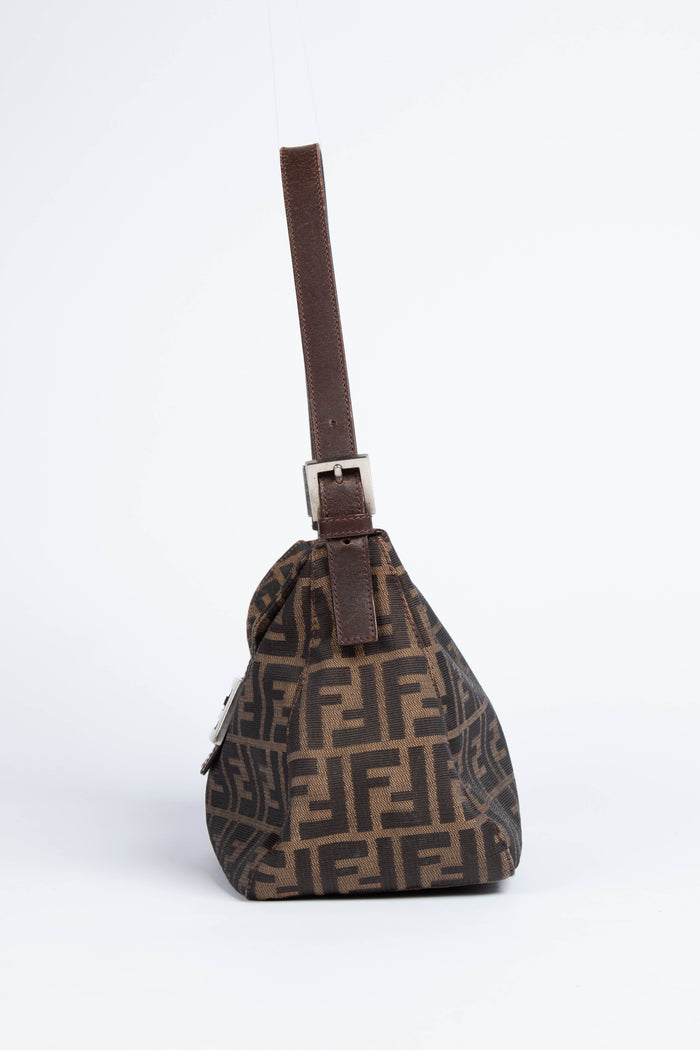 Vintage Fendi Zucca Canvas Shoulder Bag