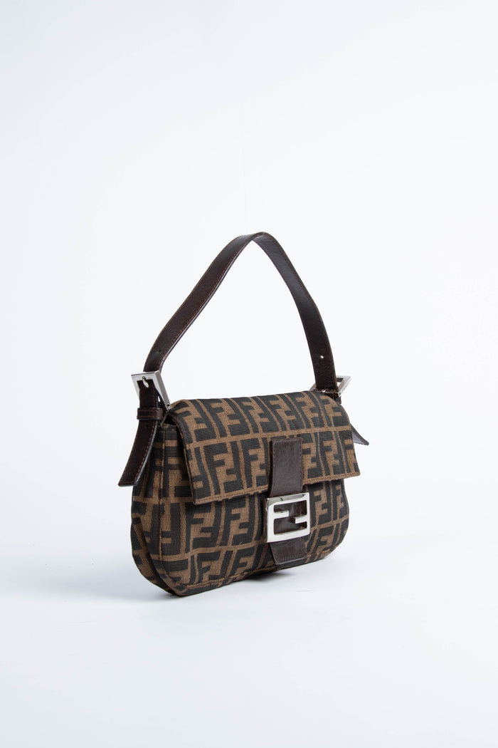 90s Fendi Zucca Baguette Monogram Shoulder Bag