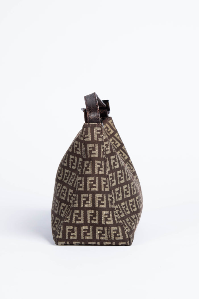 Vintage Fendi Brown Zucchino Top Handle Bag