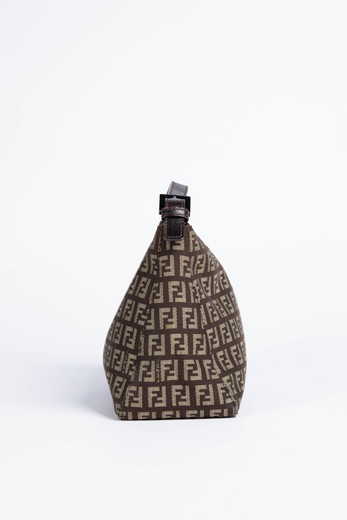 Vintage Fendi Brown Zucchino Top Handle Bag