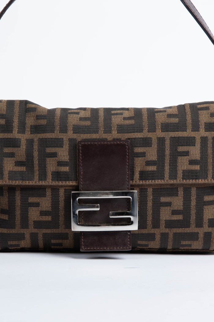 90s Fendi Zucca Baguette Monogram Shoulder Bag