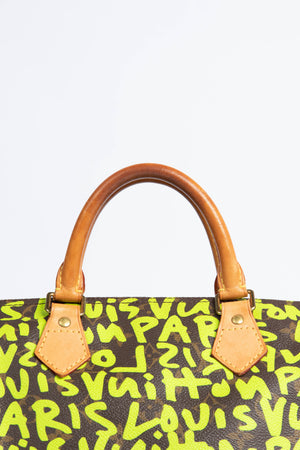 SUPER RARE Louis Vuitton x Stephen Sprouse Neon Green Graffiti Speedy 30cm