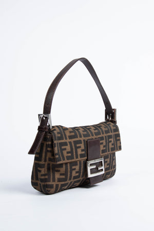 90s Fendi Zucca Baguette Monogram Shoulder Bag