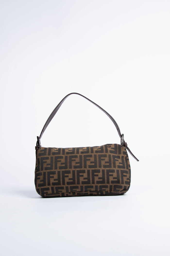 90s Fendi Zucca Baguette Monogram Shoulder Bag